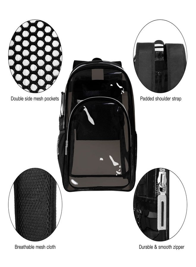 HEEYA Clear Backpack Heavy Duty Transparent Backpack for Security Travel Work (Black) - Image 4