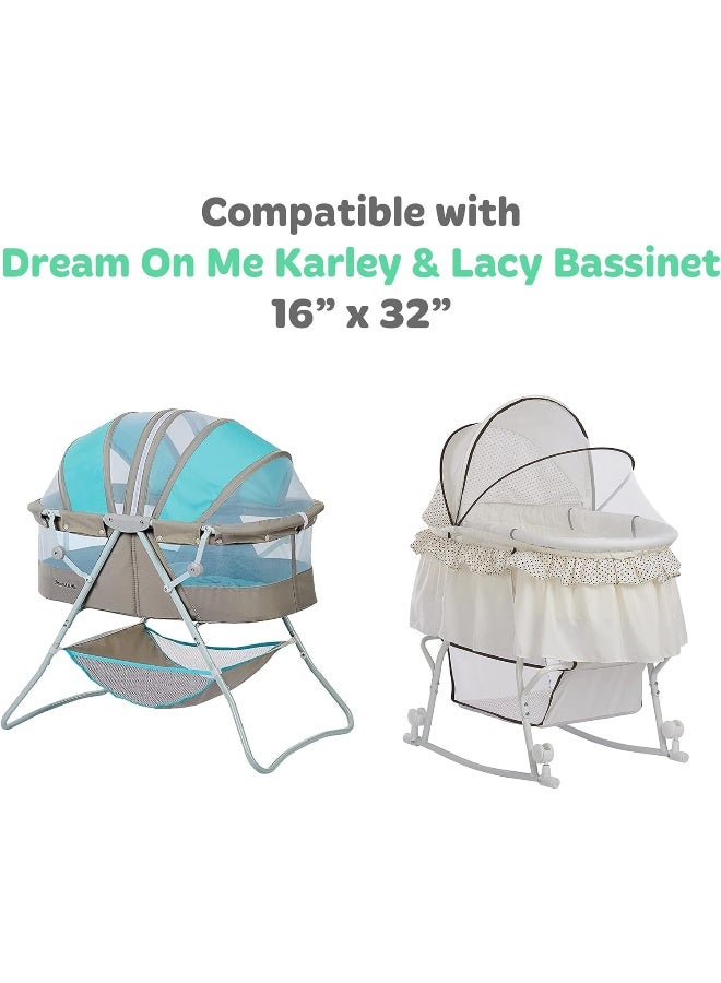 Joey + Joan Joey + Joan Bassinet Sheets for Dream on Me Karley and Lacy Portable Oval Bassinet – Snuggly Soft 100% Jersey Cotton Fitted Sheets – 2 Pack – Grey - Image 2