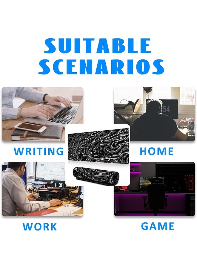 X-level 1PCS Large Gaming Mousepad with Non-Slip Rubber Base and Stitched Edge Smooth Cloth Surface Long Computer Keyboard Mouse Mat for Home Office Work Desk 800*300*3MM - Image 4