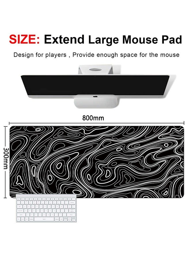 X-level 1PCS Large Gaming Mousepad with Non-Slip Rubber Base and Stitched Edge Smooth Cloth Surface Long Computer Keyboard Mouse Mat for Home Office Work Desk 800*300*3MM - Image 2