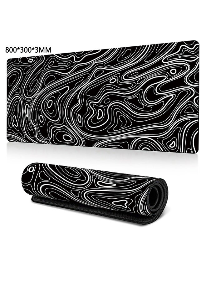 X-level 1PCS Large Gaming Mousepad with Non-Slip Rubber Base and Stitched Edge Smooth Cloth Surface Long Computer Keyboard Mouse Mat for Home Office Work Desk 800*300*3MM - Image 1