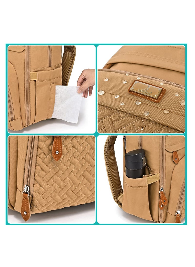 BabbleRoo Diaper Bag Backpack - Baby Essentials Travel Tote - Multi function Waterproof Diaper Bag, Travel Essentials Baby Bag with Changing Pad, Stroller Straps & Pacifier Case - Unisex, Beige - pzsku/Z1EC209DF57EF725EEECCZ/45/_/1701164569/cc9b8a83-2ada-44d9-9acf-a27199b5c729