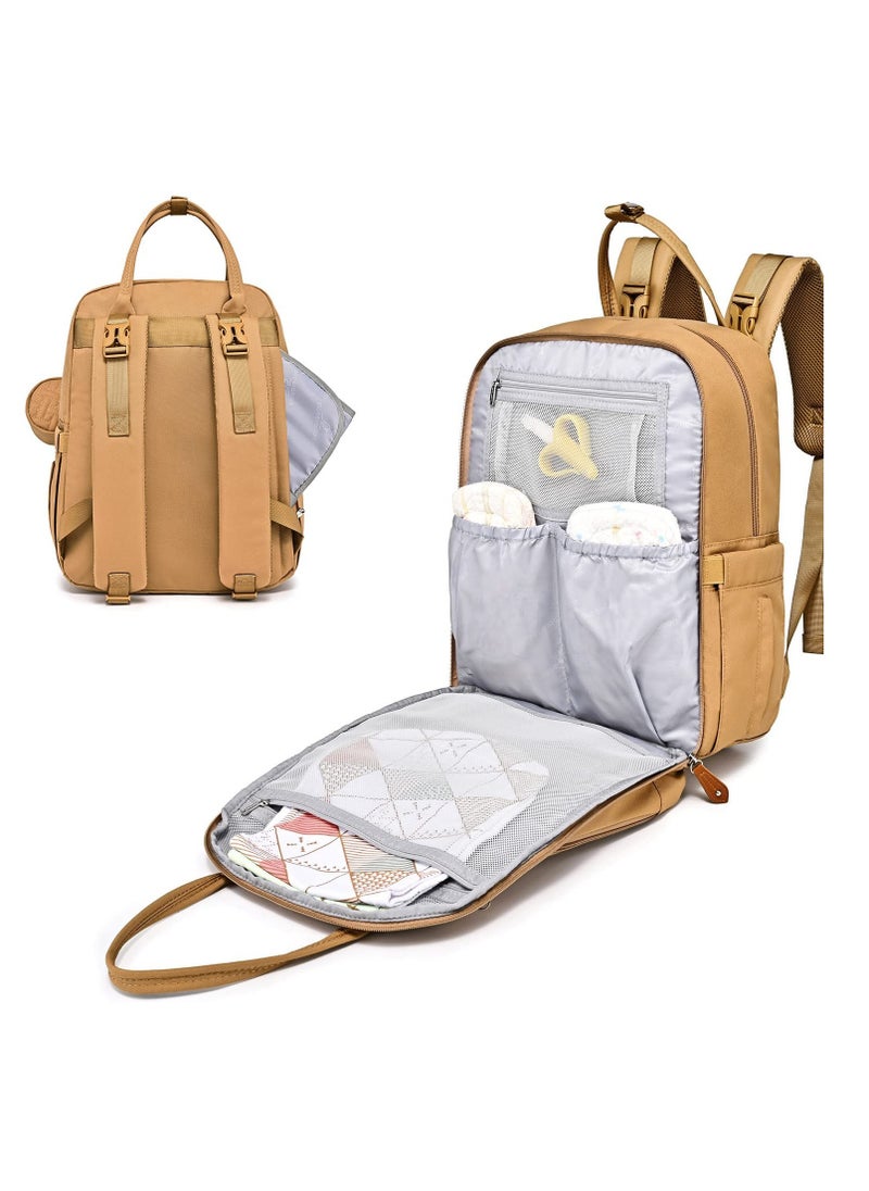 BabbleRoo Diaper Bag Backpack - Baby Essentials Travel Tote - Multi function Waterproof Diaper Bag, Travel Essentials Baby Bag with Changing Pad, Stroller Straps & Pacifier Case - Unisex, Beige - pzsku/Z1EC209DF57EF725EEECCZ/45/_/1701164571/26146597-6ddc-4889-88b5-09f4a26e2734