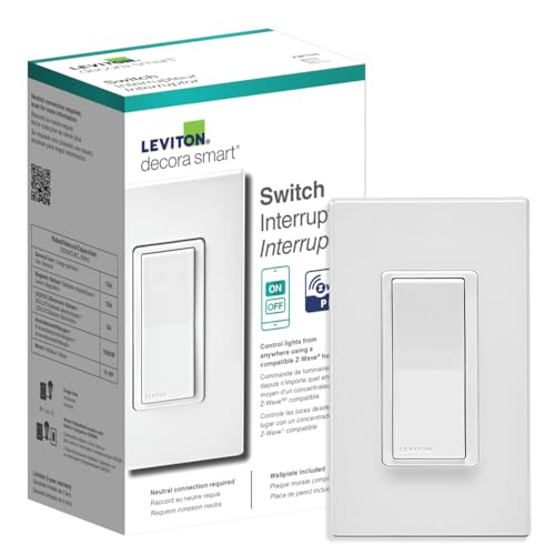 Leviton Decora Smart Switch Z-Wave 800 Series, ZW15S-1RW - Image 1