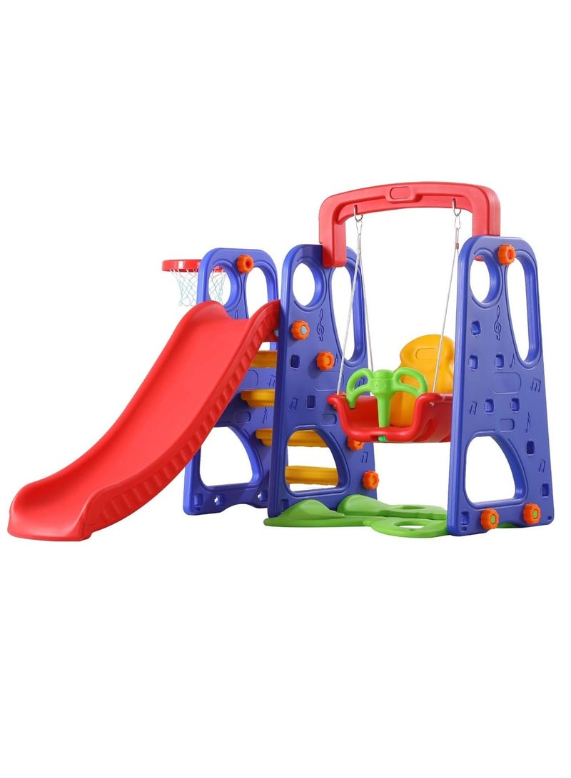 3 in 1 Toys Slide and Swing with Basketball Ring Set For Kids Activities Games  - Image 3