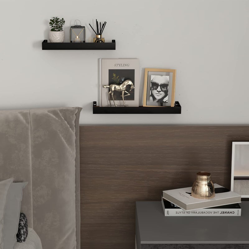 RLAVBL Wall Shelves Set of 2, Rustic Storage Wood Wall Mounted Floating Shelves for Bedroom Living Room Kitchen - Image 5