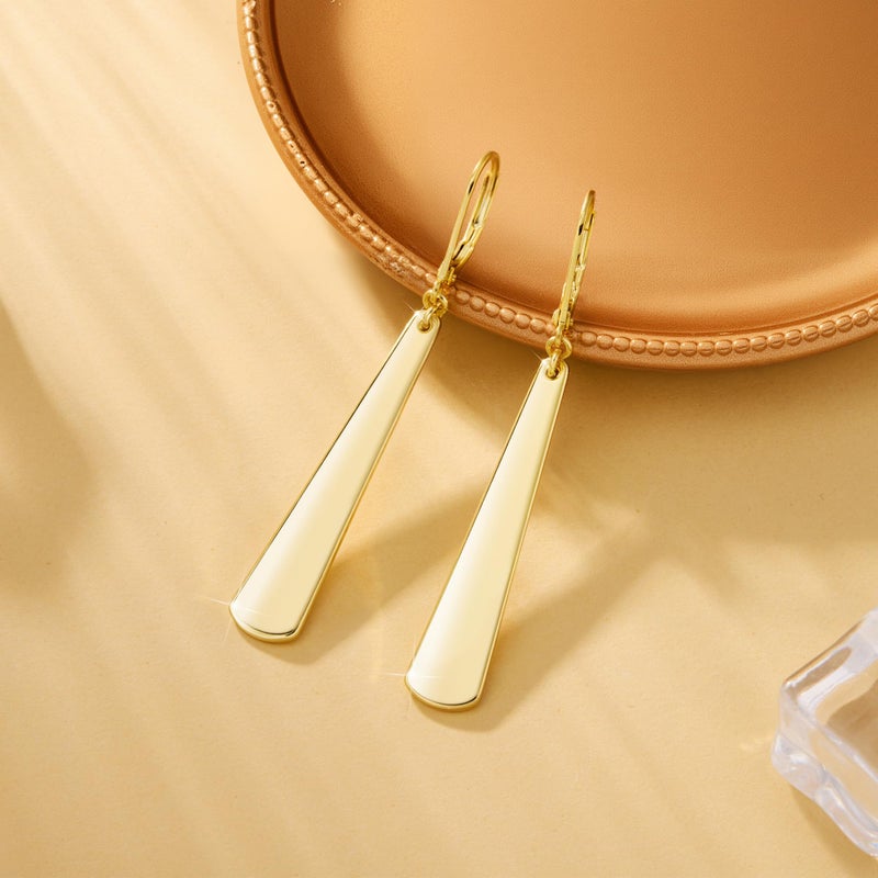 ALEXCRAFT 14K Gold Long Dangle Earrings for Women Hypoallergenic Drop Leverback Earrings Trendy Gold Plated Lightweight Drop Earings for Women Jewelry Gifts - Image 3