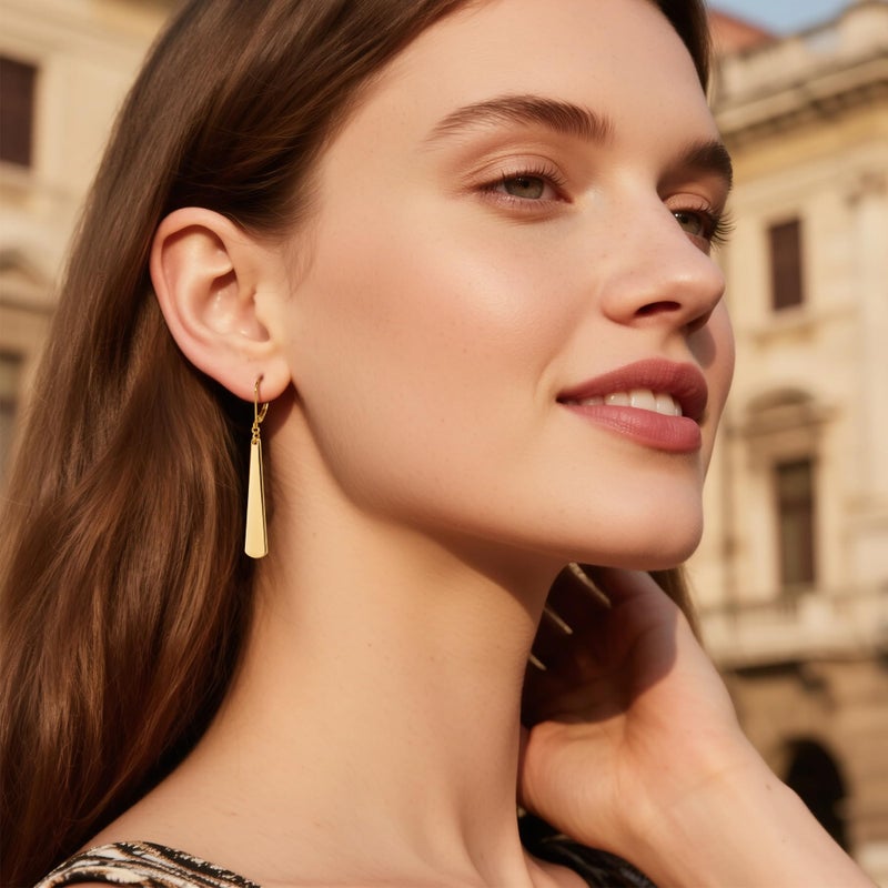 ALEXCRAFT 14K Gold Long Dangle Earrings for Women Hypoallergenic Drop Leverback Earrings Trendy Gold Plated Lightweight Drop Earings for Women Jewelry Gifts - Image 2