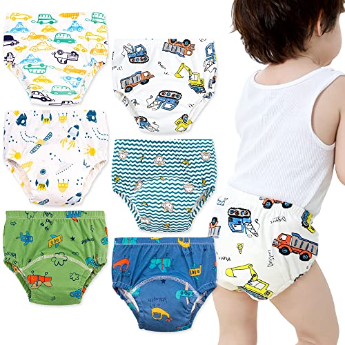Max Shape Baby Boys Training Pants Underwear, Toddler Boys Potty Pee Training Underwear 6 Pack Blue 3T - Image 1