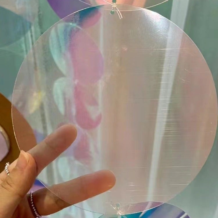 Pvc Colorful Film Laser Kindergarten Hanging Ornament Material Round Film Magic Color A4 Transparent Color Plastic Film Round - Image 4