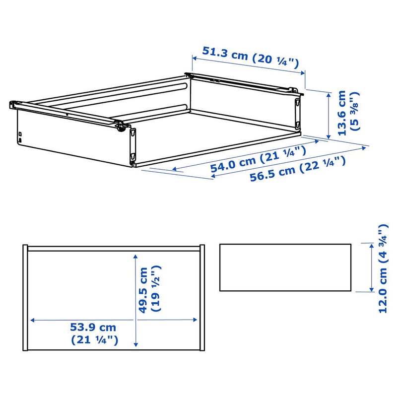 Baitique Pull-Out Drawer without Front, White, 60x55 cm - Image 2