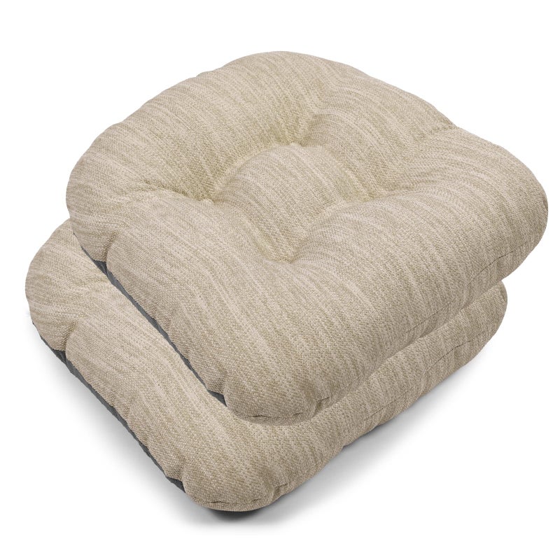 baibu 1414 Metal Dining Chair Pads with Ties Set of 2 Super Soft Kitchen Chair Cushions Bar Stool Cushions with NonSlip Bottom  2 Cushions only Beige 141425in