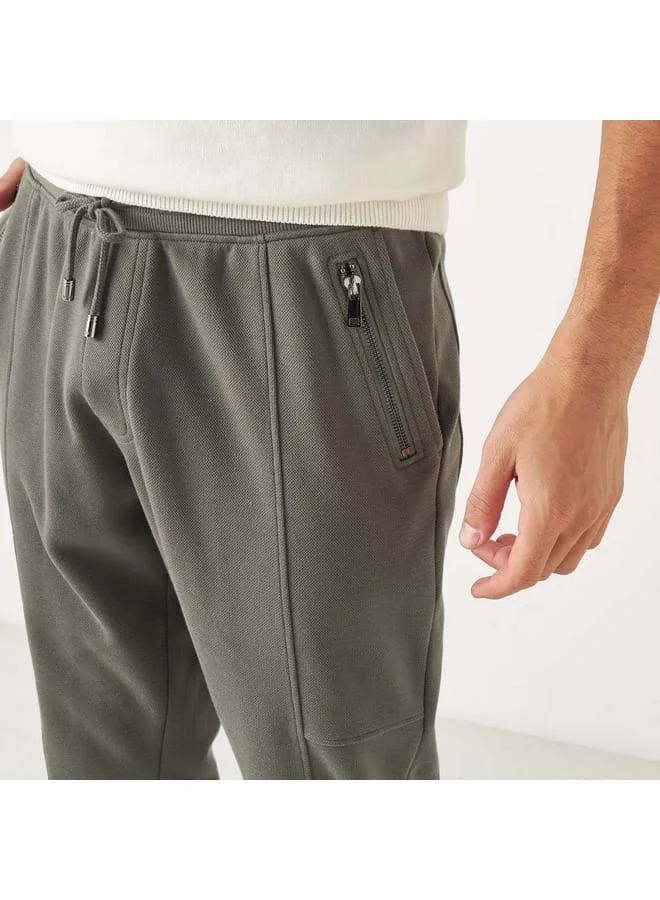 Iconic Iconic Solid Joggers with Drawstring Closure and Pockets