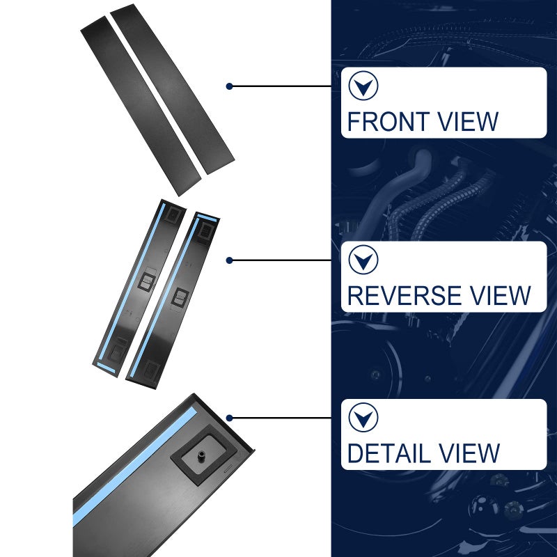 FEXON 926445 926446 Driver and Passenger Side B Pillar Trim Cover Front Windshield Outer Door Molding Compatible with Chrysler Town Country and Dodge Grand Caravan 2008-2020 Replace 5020664AA 5020665AC - Image 2