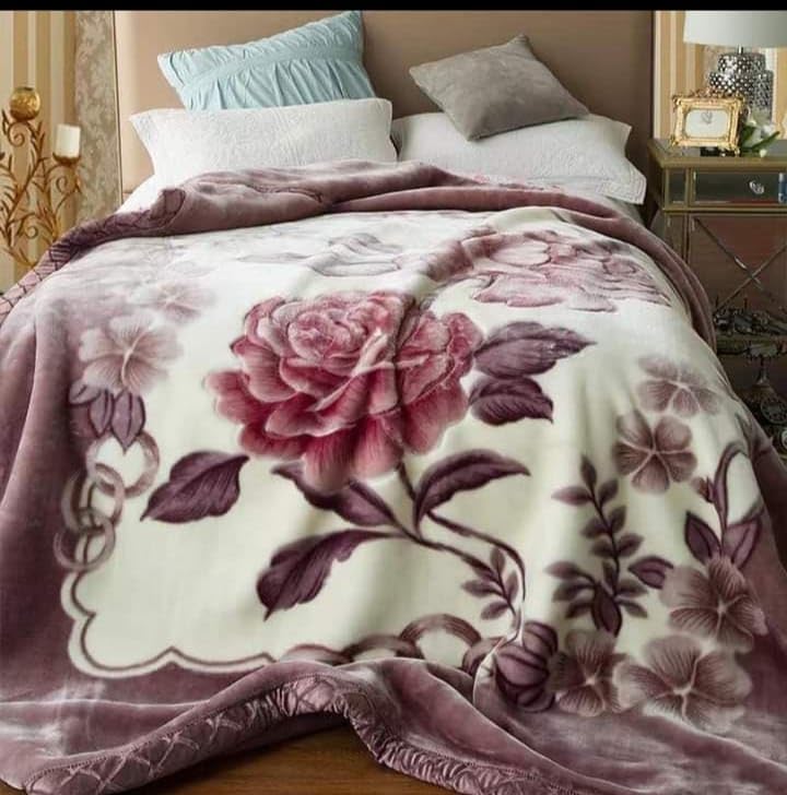 Bezzilish Home Bezzilish Home Ultra Soft Luxurious Embossed Very Warm Korean Mink Double Bed Blanket Double Ply Super Soft Blanket for Ac Room Size 9090 Inches Special for Diwali Gift Multicolor 04 