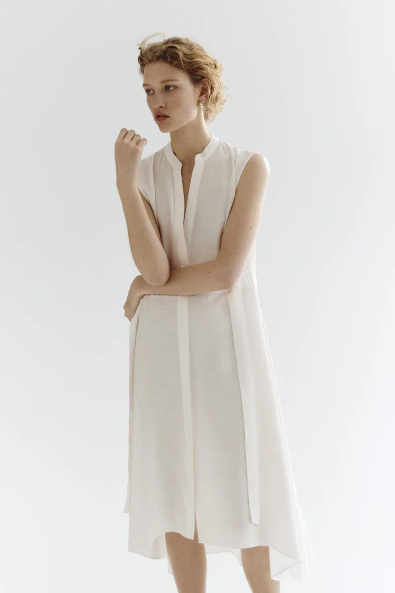 Tie-belt shirt dress