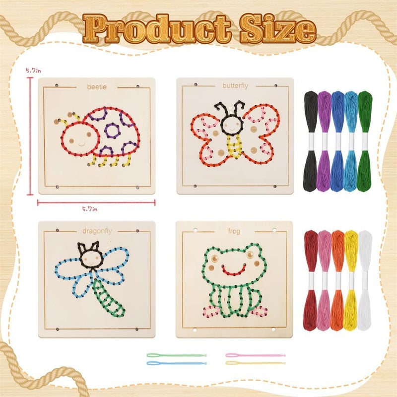 Wooden Lacing Activity Kit - Fine Motor Skill Development and Creative Threading Set for Kids - Image 5