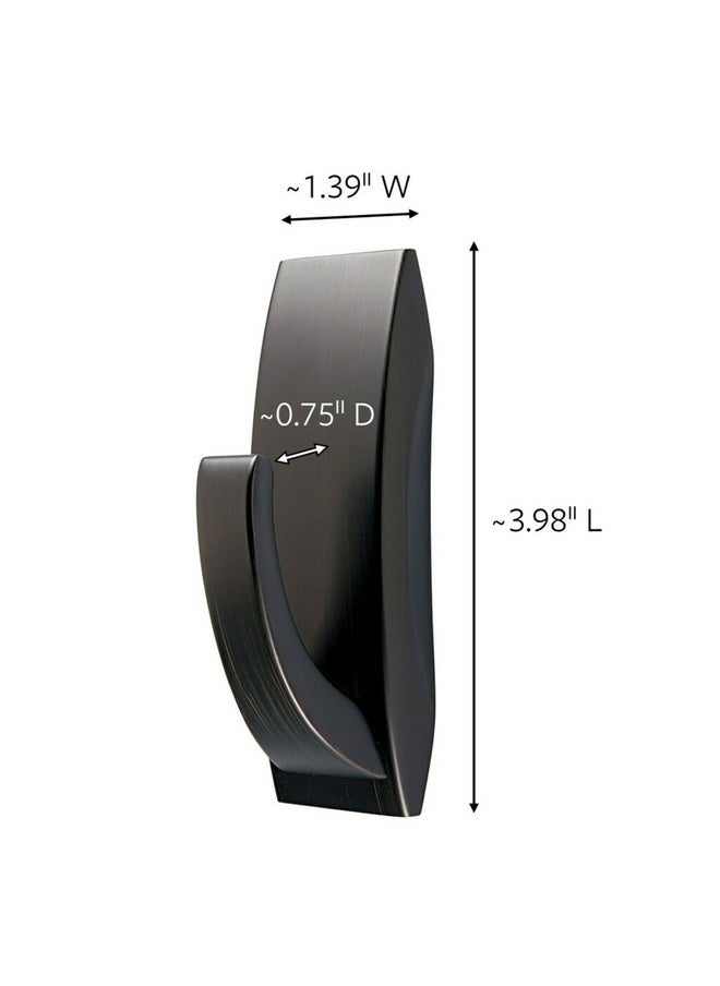 Command Command Large Modern Reflections Metal Hook, Holds up to 5 lb, Oil Rubbed Bronze, 1 Wall Hook with 2 Command Strips, Damage Free Hanging Hooks for Hanging Decorations in Living Spaces  - Image 2