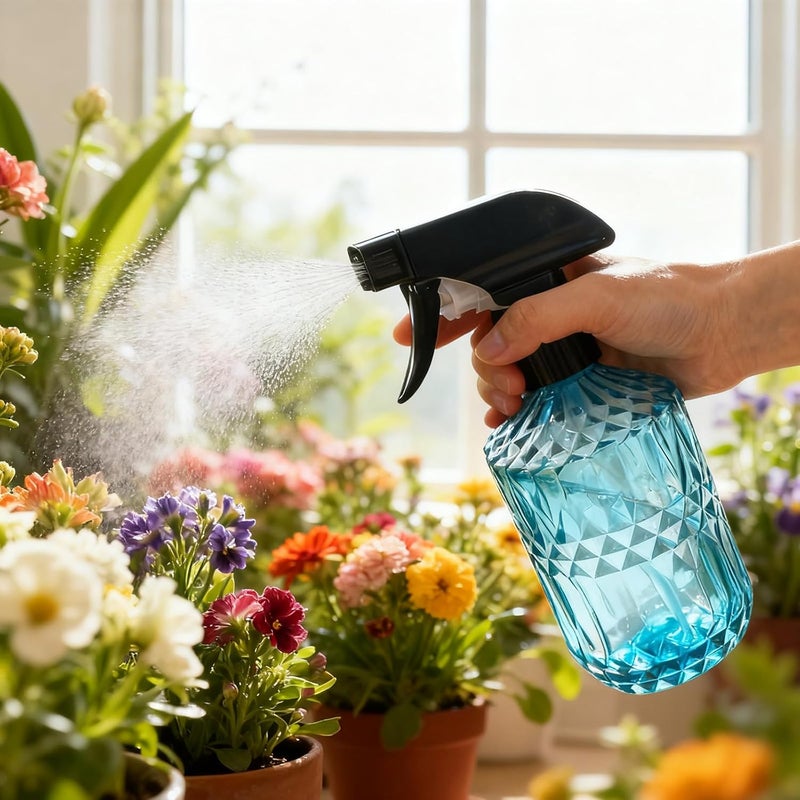 YYTSGG Glass Plant Mister Bottle, 15oz Refillable Water Spray Bottle with Adjustable Mist Nozzle for Indoor Flowers, Outdoor Gardening, Cleaning, Hair and Pets Care (Blue) - Image 4