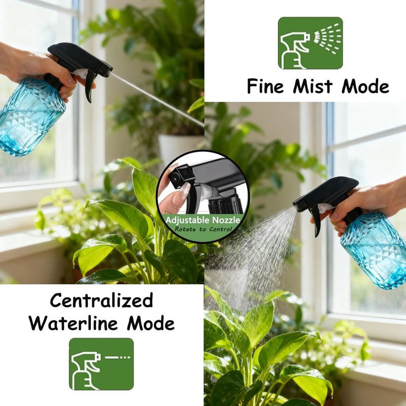 YYTSGG Glass Plant Mister Bottle, 15oz Refillable Water Spray Bottle with Adjustable Mist Nozzle for Indoor Flowers, Outdoor Gardening, Cleaning, Hair and Pets Care (Blue) - Image 5