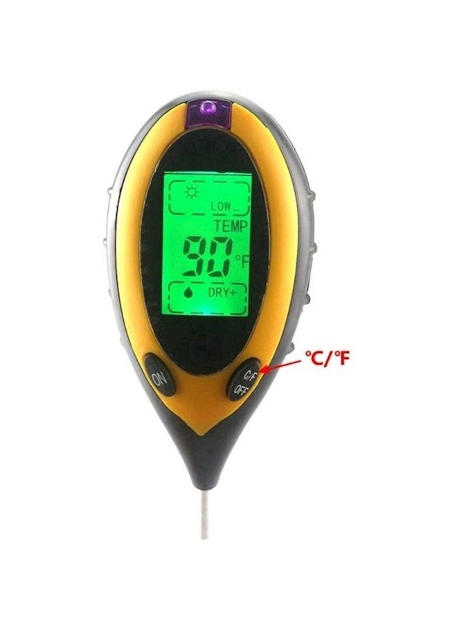 Generic 4 In 1 Digital Soil Tester Yellow/Black/Green 8 inch  - Image 2