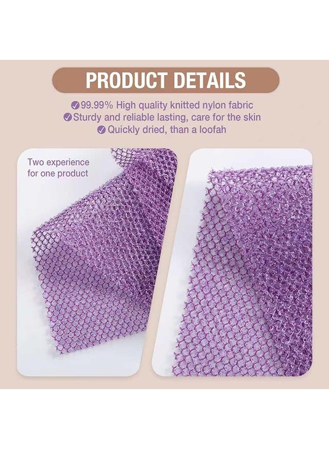 3 Pcs Blue, Pink, Purple Extra Long 31.4" L x 11.81" W African Net Sponge & Loofah Back Scrubber, Exfoliating Washcloth & Body Scrubber for Shower - Image 4