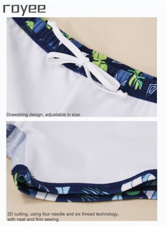 Royee 3-Piece Boys Split short Sleeved Swimsuit With Swim Cap Suit for Toddler/Junior/Youth Aged 2-12 Years boys， 0 formaldehyde, 0 bleach, and 0 fluorescent agent  - Image 4