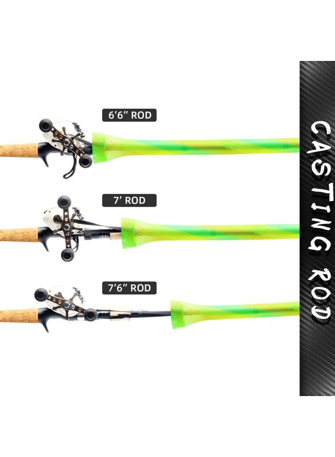 SF Standard Baitcaster Casting Fishing Rod Sock - Green-Gold-2PCS Fit Casting Rod 6-1/2FT to 7-1/2FT - Image 5
