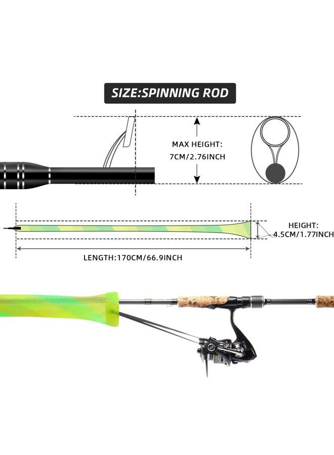 SF Standard Baitcaster Casting Fishing Rod Sock - Green-Gold-2PCS Fit Casting Rod 6-1/2FT to 7-1/2FT - Image 3