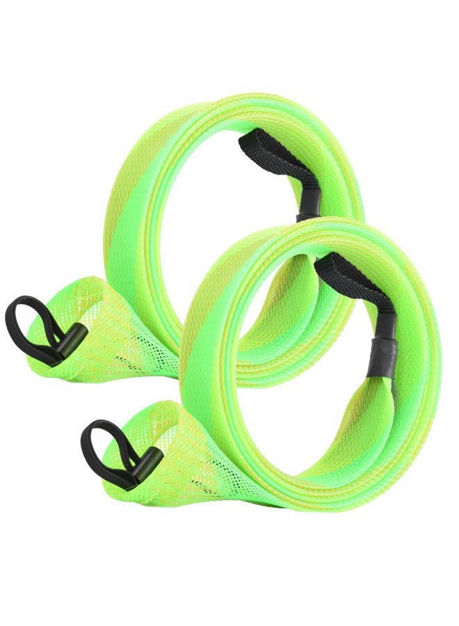 SF Standard Baitcaster Casting Fishing Rod Sock - Green-Gold-2PCS Fit Casting Rod 6-1/2FT to 7-1/2FT - Image 1