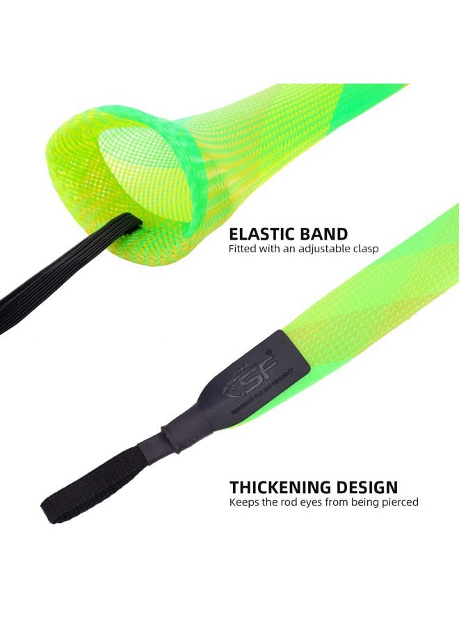 SF Standard Baitcaster Casting Fishing Rod Sock - Green-Gold-2PCS Fit Casting Rod 6-1/2FT to 7-1/2FT - Image 4