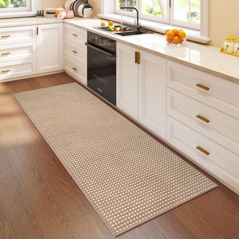 YDKGL Boho 2x5 ft Hallway Runners Rug Woven Washable Long Kitchen Runner Mat Rugs Non Slip, Soft Entryway Laundry Hall Runner Floor Carpet for Indoor Backdoor Bedroom Kitchen Living Room, Brown - Image 2