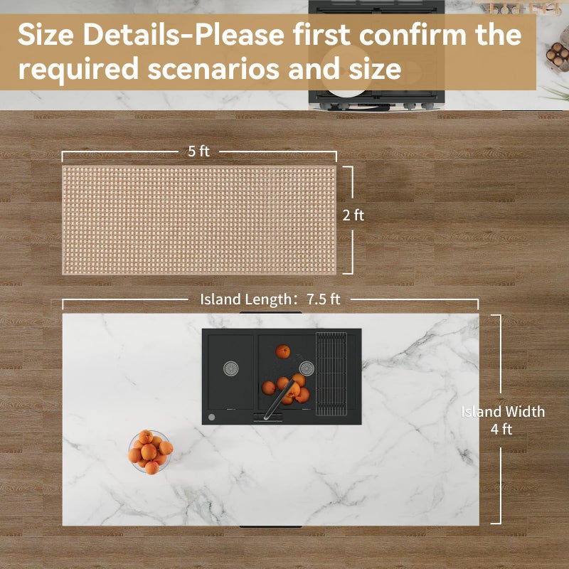 YDKGL Boho 2x5 ft Hallway Runners Rug Woven Washable Long Kitchen Runner Mat Rugs Non Slip, Soft Entryway Laundry Hall Runner Floor Carpet for Indoor Backdoor Bedroom Kitchen Living Room, Brown - Image 3