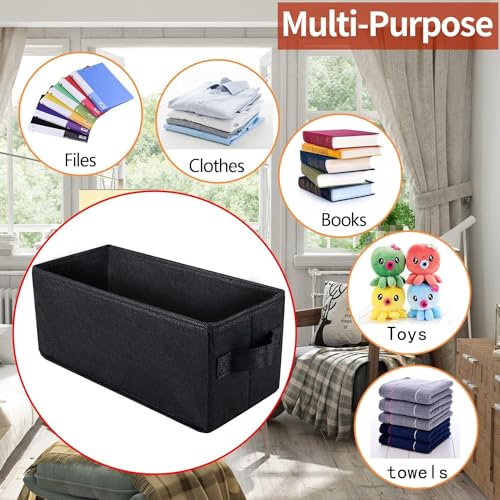 UENTIP CD Storage Boxes - Pack of 4 CD Case Storage - 13.2" x 5.9" x 5.3", Container holds 120 CDs in full jewel cases, 240 CDs in slim cases, and 660 discs in CD sleeves - Black (4pack-black) - Image 5