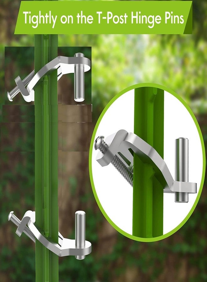 Foozet T-Post Gate Hinge Pins - Heavy Duty Gate Hanger, Hang a gate from a Metal T Post, Steel Gate Hinges Target Hanger for Farm Gate, Garden & Backyard Gate, Easy to Install - Image 3