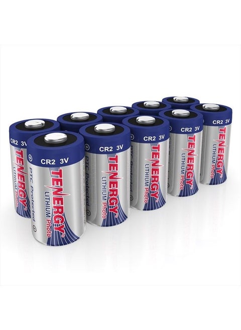 CR2 3V Lithium Battery Non-Rechargeable PTC Protected High Performance CR2 Batteries for Flashlight, Digital Cameras, Toys, Alarm Systems (Not for Arlo Camera) 10 Pack