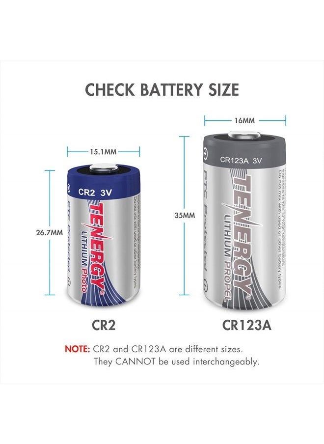 Tenergy - CR2 3V Lithium Battery Non-Rechargeable PTC Protected High Performance CR2 Batteries for Flashlight, Digital Cameras, Toys, Alarm Systems (Not for Arlo Camera) 10 Pack - Image 1