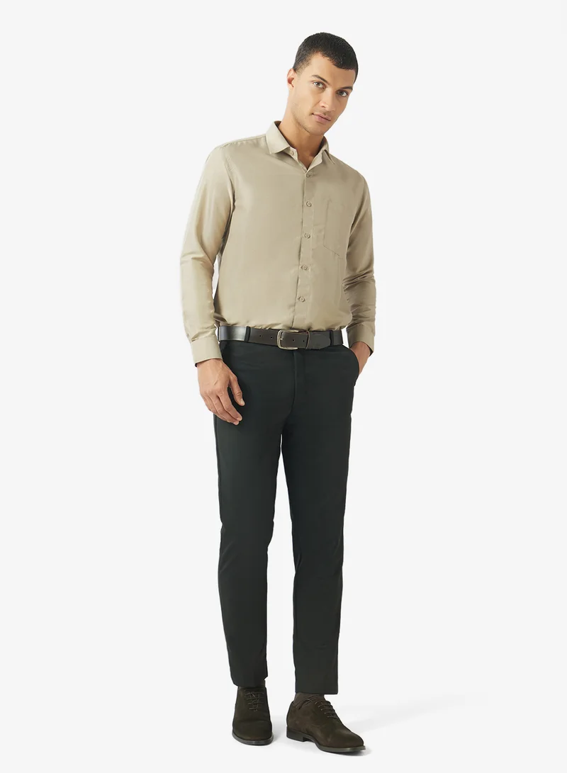 Bio-Wash Solid Cotton Shirt