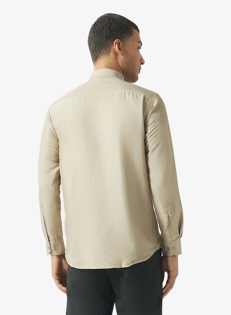 Robert Wood  Bio-Wash Solid Cotton Shirt for Men | Best Price UAE