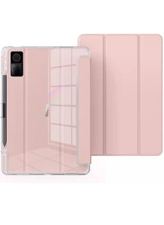 Redmi Pad SE 11 inch 2023 Case, TPU Slim Cover with Pencil Holder, Auto Wake/Sleep Smart Transparent Hard Back Case with Stand Function