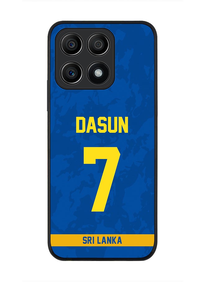 Stylizedd - Rugged Black Edge Case for Honor X8A 4G, Slim fit Soft Case Flexible Rubber Edges Thin Cover - Player Name - Dasun Shanaka, Jersey Number- 7 - Image 1