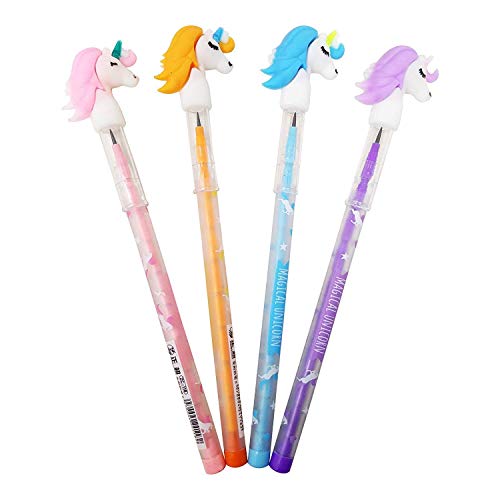 Jiada Unicorn Gift Pack of 7 in 1 for Girls - Pouch, Notebook, Gel Pen, Stacking Pencil, Eraser, Keychain and Badge. - Image 5