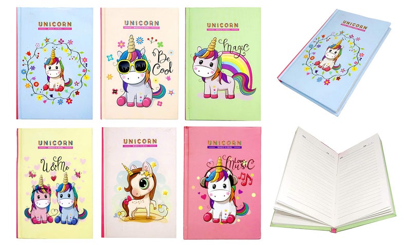 Jiada Unicorn Gift Pack of 7 in 1 for Girls - Pouch, Notebook, Gel Pen, Stacking Pencil, Eraser, Keychain and Badge. - Image 2