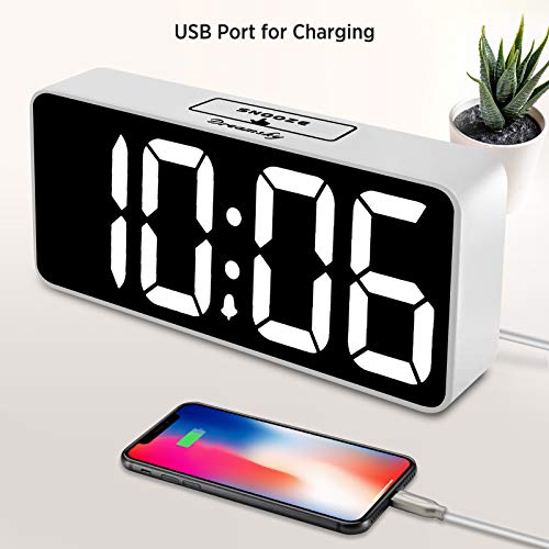 DreamSky Large Digital Alarm Clock Big Numbers for Seniors & Visually Impaired, 9 Inches Electric Clocks for Bedroom, Jumbo Display Fully Dimmable Brightness, USB Ports, Adjustable Alarm Volume - Image 4