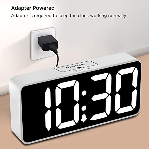 DreamSky Large Digital Alarm Clock Big Numbers for Seniors & Visually Impaired, 9 Inches Electric Clocks for Bedroom, Jumbo Display Fully Dimmable Brightness, USB Ports, Adjustable Alarm Volume - Image 2