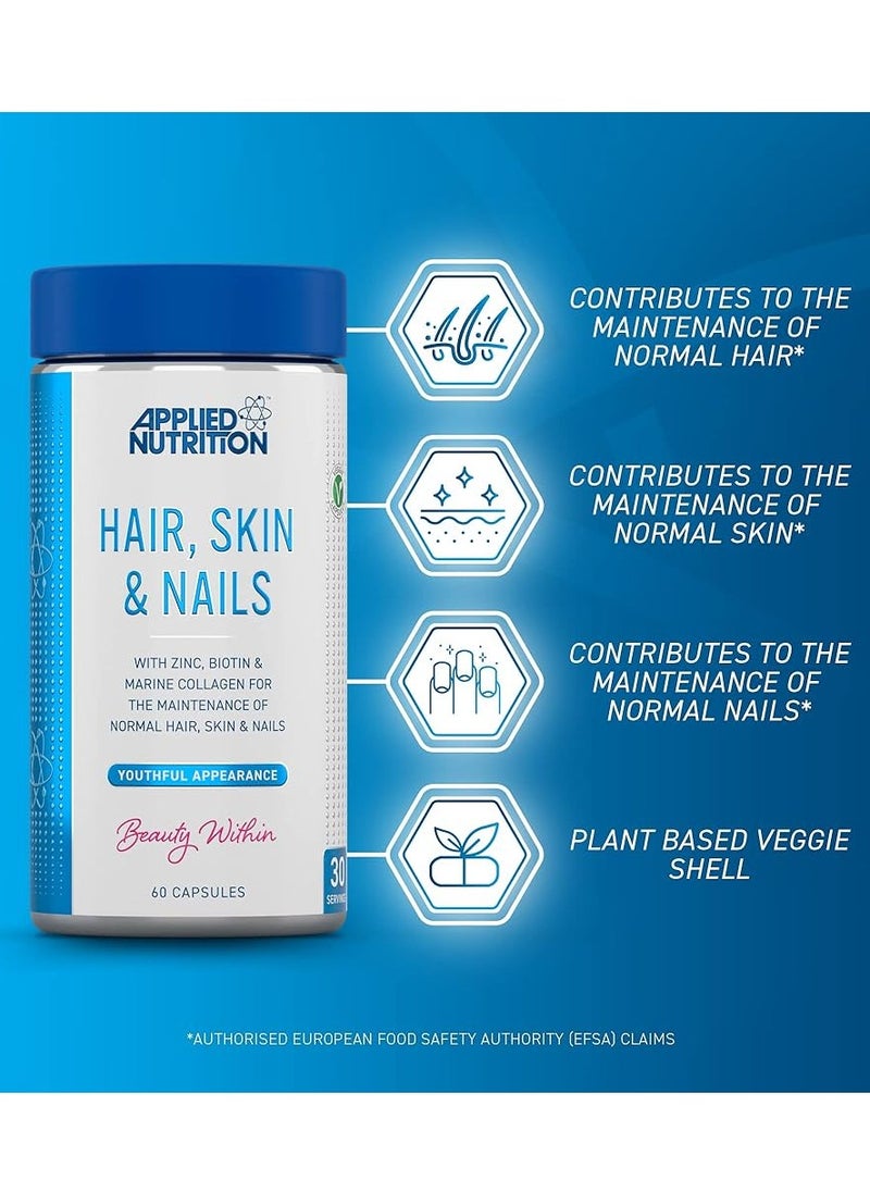 Applied Nutrition Applied Nutrition Hair Skin and Nail 60 Capsules  - Image 3