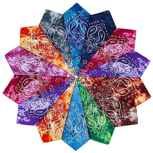 YSense 14 pieces Bandanas Paisley Print Novelty Headband Cowboy Headwraps Scarfs Hair Head Bandana for Women Men Boy Girl - Image 1