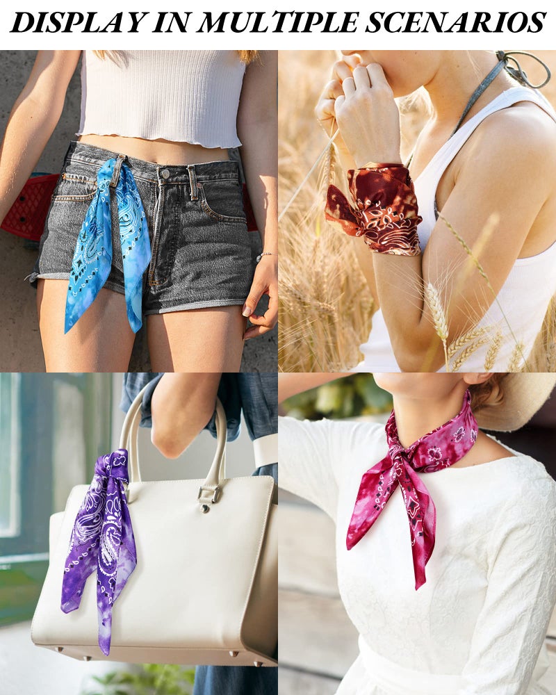 YSense 14 pieces Bandanas Paisley Print Novelty Headband Cowboy Headwraps Scarfs Hair Head Bandana for Women Men Boy Girl - Image 3