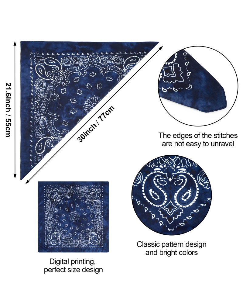 YSense 14 pieces Bandanas Paisley Print Novelty Headband Cowboy Headwraps Scarfs Hair Head Bandana for Women Men Boy Girl - Image 5