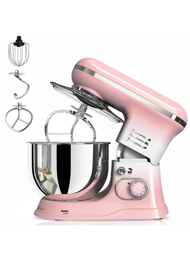 إنالسا INALSA Stand Mixer 1200W|Pure Copper Motor|5.4 L SS Bowl With Splash Guard|Accessories Included|Dishwasher Safe|Baking,Cake Mixer,Kneading-Kratos(Dual Pink) - Image 1